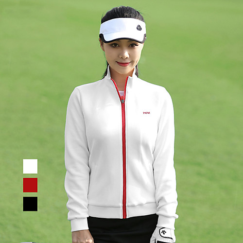 

Women's Golf Jacket Long Sleeve Windproof Breathable Quick Dry Sports Outdoor Autumn / Fall Spring Winter Spandex Solid Color White Black Red / Stretchy