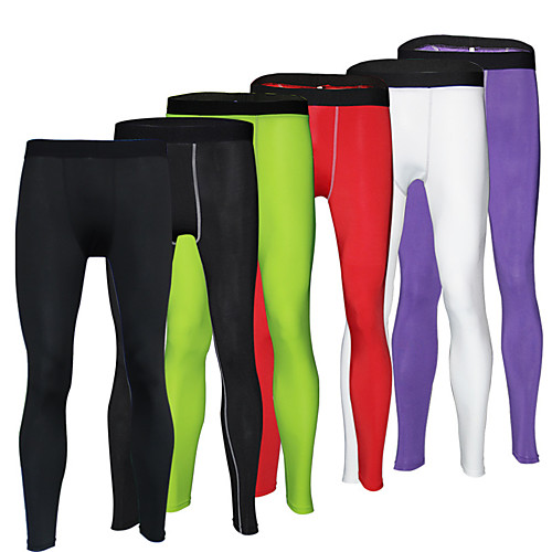 

Men's Running Tights Leggings Athletic Base Layer Bottoms Spandex Winter Gym Workout Running Jogging Training Exercise Tummy Control Butt Lift Breathable Sport Solid Colored Neon Green White Black
