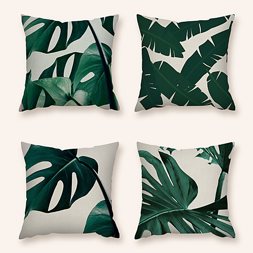 

Cushion Cover 4PC Linen Soft Decorative Square Throw Pillow Cover Cushion Case Pillowcase for Sofa Bedroom 45 x 45 cm (18 x 18 Inch) Superior Quality Machine Washable