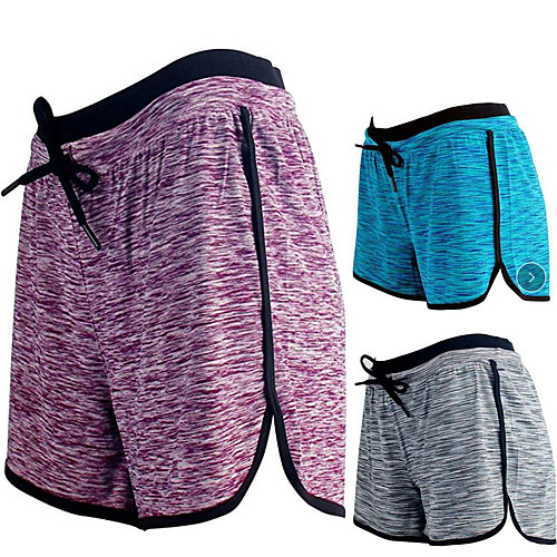 

Women's Running Shorts Athletic Bottoms Split Drawstring Cotton Gym Workout Running Jogging Training Exercise Butt Lift Breathable Moisture Wicking Sport Stripes Purple Grey Green / Stretchy