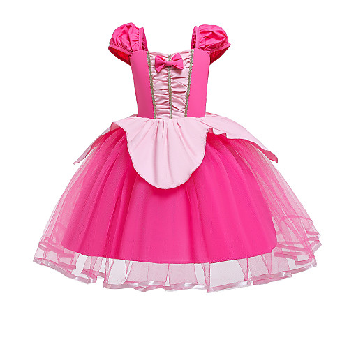 

Princess Flapper Dress Dress Party Costume Girls' Movie Cosplay Cosplay Costume Party Fuchsia Dress Christmas Children's Day New Year Polyester Organza