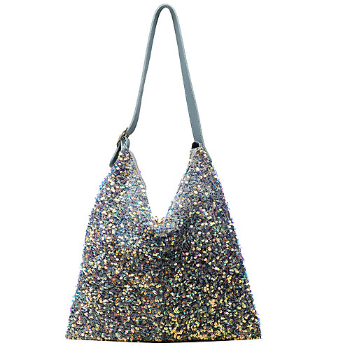 

Women's Bags Polyester Synthetic Crossbody Bag Hobo Bag Glitter Sequin Sequin Daily Going out 2021 Handbags White Black Blue