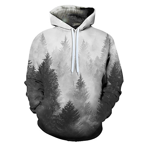 

mens 3d multicolored hoodie skull hooded sweater colorful wolf pullover skull sweatshirt with hood (l / xl (chest size: 114-134cm), dense cloud forest)