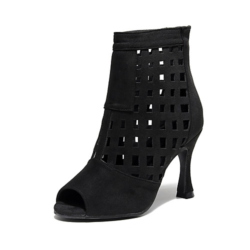 

Women's Jazz Shoes Modern Shoes Heel Sided Hollow Out Slim High Heel Black Adults'