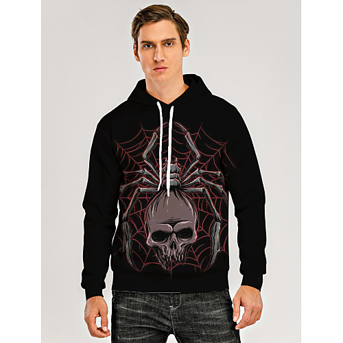 

Men's Pullover Hoodie Sweatshirt Animal Patterned Graphic 3D Front Pocket Daily 3D Print 3D Print Casual Hoodies Sweatshirts Black