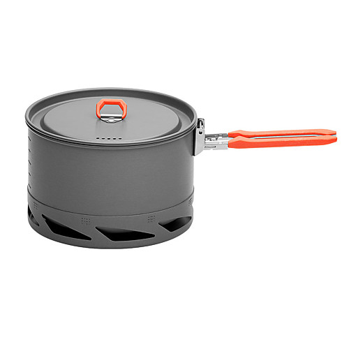 

Camping Pot 1.5 L Single Stainless Steel Hard Alumina for 1 - 2 person Outdoor Camping / Hiking Picnic #1 Black