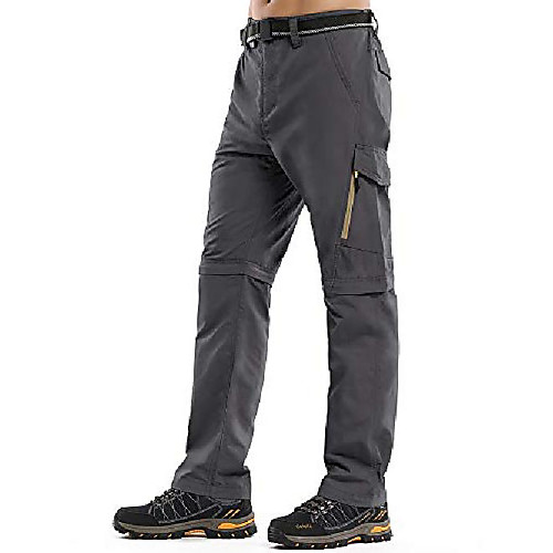 

hiking pants mens,zip off convertible outdoor upf 50 quick dry lightweight fishing cargo pants with belt (6088 grey, 29)
