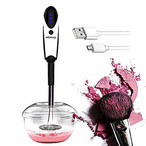 

nevsetpo makeup brush cleaner dryer 2 in 1 professional make up brushes cleaner machine usb rechargeable fast dry time saving (panda white)