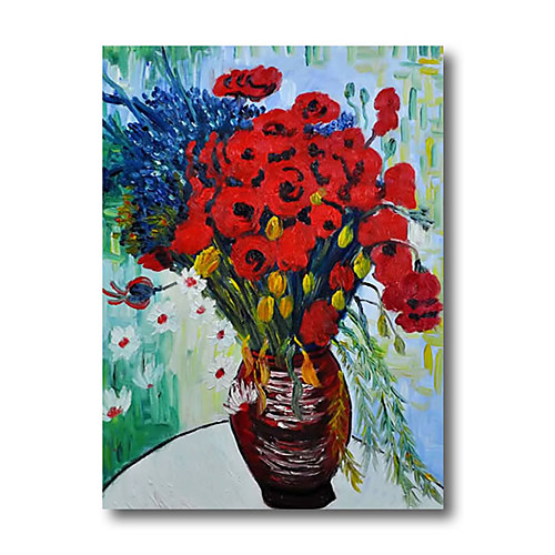 

100% Hand Painted Oil Paintings on Canvas Modern Stretched and Framed Grace Abstract Van Gogh Flower Artwork Ready to Hang