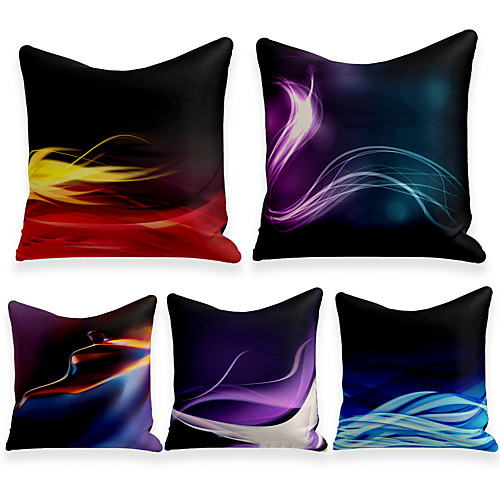 

Cushion Cover 5PC Linen Soft Decorative Square Throw Pillow Cover Cushion Case Pillowcase for Sofa Bedroom 45 x 45 cm (18 x 18 Inch) Superior Quality Machine Washable