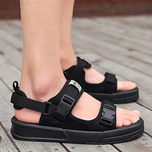 

Men's Sandals Casual Beach Daily Outdoor Elastic Fabric Breathable Wear Proof Black Gray Fall Summer