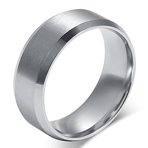 

mens womens wedding bands classic 8mm titanium steel promise rings for him high polish comfort fit size 10