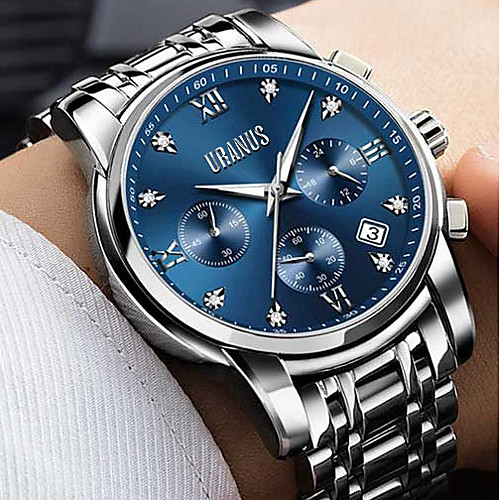 

ASJ Men's Dress Watch Analog Quartz Formal Style Casual Water Resistant / Waterproof Calendar / date / day / Two Years / Stainless Steel