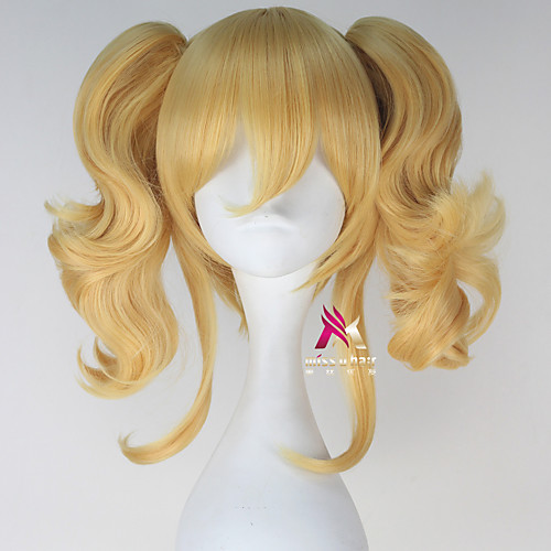 

Synthetic Wig Glowworm Curly With 2 Ponytails Wig Medium Length Blonde Synthetic Hair 16 inch Women's Cute Cosplay Blonde