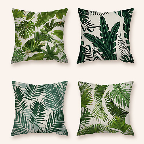 

Cushion Cover 4PC Linen Soft Decorative Square Throw Pillow Cover Cushion Case Pillowcase for Sofa Bedroom 45 x 45 cm (18 x 18 Inch) Superior Quality Machine Washable