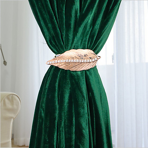 

1 Piece Leaf Style Metal Spring Strap Curtain Buckle Decorative Draperies Holdback