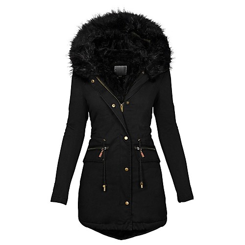 

Women's Quilted Winter Coat Warm Jacket Thicken Parka with Removable Hood M L XL XXL