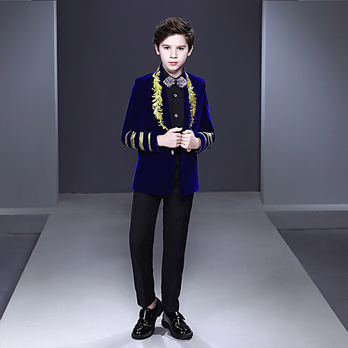 

Prince Retro Vintage Victorian Party Costume Masquerade Boys' Kid's Costume Black / Burgundy / Blue Vintage Cosplay Christmas Party Long Sleeve / Coat / Pants / Tie