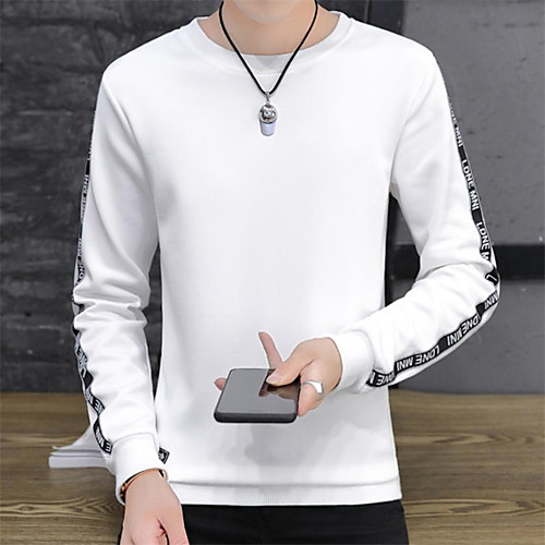 

Men's Pullover Sweatshirt Plain Work Casual Hoodies Sweatshirts White Black Blue