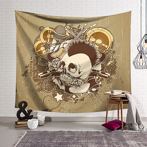 

Wall Tapestry Art Decor Blanket Curtain Hanging Home Bedroom Living Room Decoration Polyester Fiber Novelty Still Life Skull Skull Kill Matt Music Guitar Pistol Rose