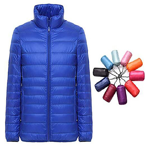 

Women's Men's Sports Puffer Jacket Hiking Down Jacket Winter Outdoor Waterproof Lightweight Windproof Breathable Winter Jacket Top Fleece Fishing Climbing Camping / Hiking / Caving Wine Colorful blue