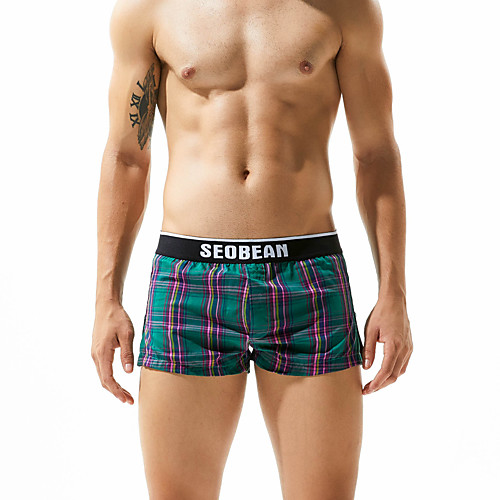 

Men's 1 Piece Basic Boxers Underwear / Briefs Underwear - Normal Mid Waist Red Green M L XL