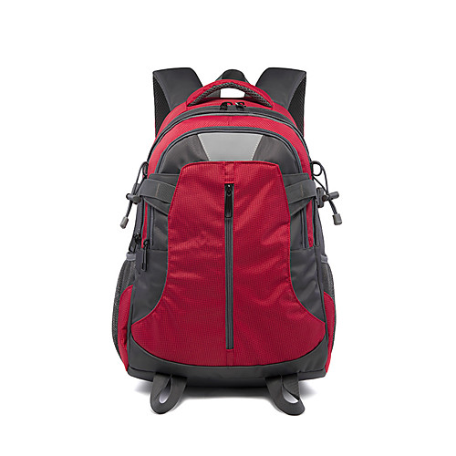 

Men's Oxford School Bag Commuter Backpack Large Capacity Zipper Geometric Daily Outdoor Backpack Black Red