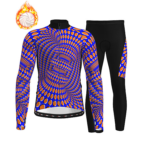

21Grams Men's Long Sleeve Cycling Jersey with Tights Winter Fleece Purple Bike Thermal Warm Fleece Lining Breathable Warm Quick Dry Sports Graphic Mountain Bike MTB Road Bike Cycling Clothing Apparel