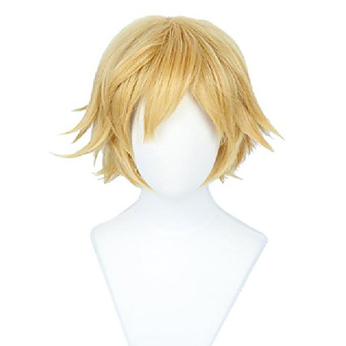 

short blonde cosplay wig halloween costume cat wig for men