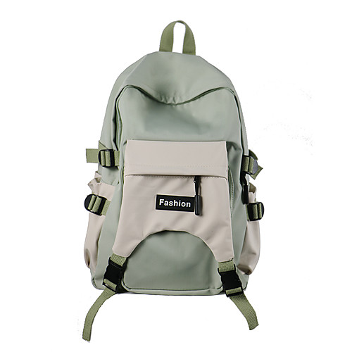 

Women's Unisex Nylon School Bag Commuter Backpack Large Capacity Zipper Daily Black Blue Blushing Pink Green