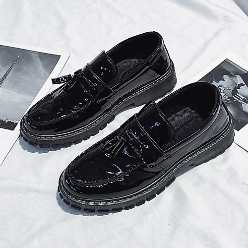 

Men's Loafers & Slip-Ons Casual Daily Walking Shoes PU Breathable Non-slipping Wear Proof Black Fall