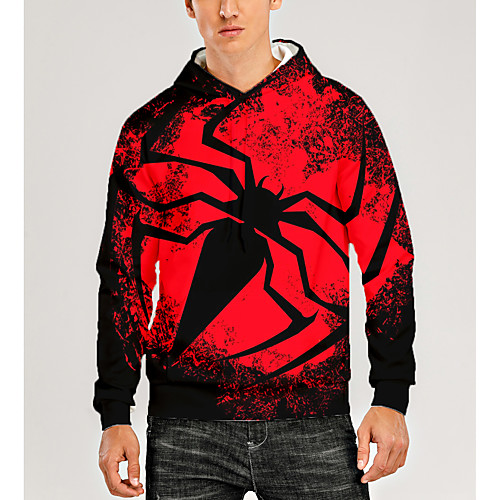 

Men's Pullover Hoodie Sweatshirt Animal Patterned Graphic 3D Print Hooded Daily 3D Print 3D Print Casual Hoodies Sweatshirts Long Sleeve Red