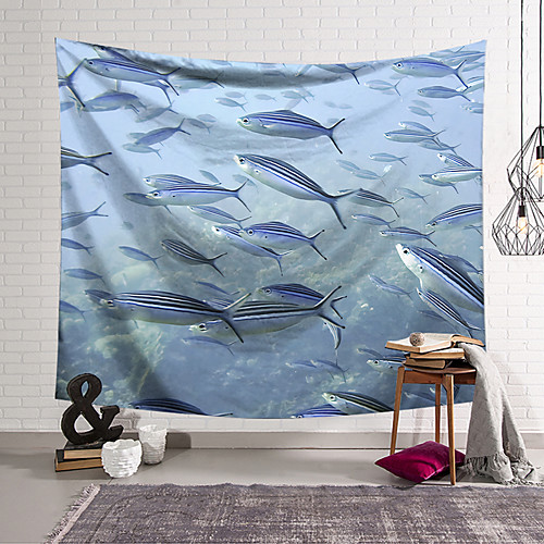 

Wall Tapestry Art Deco Blanket Curtain Hanging Home Bedroom Living Room Dormitory Decoration Polyester Fiber Animal Ocean Fish