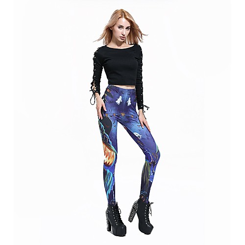 

Women's Basic Chino Sports Sport Casual Leggings Pants Multi Color Graphic Ankle-Length Sporty Print Dark Blue