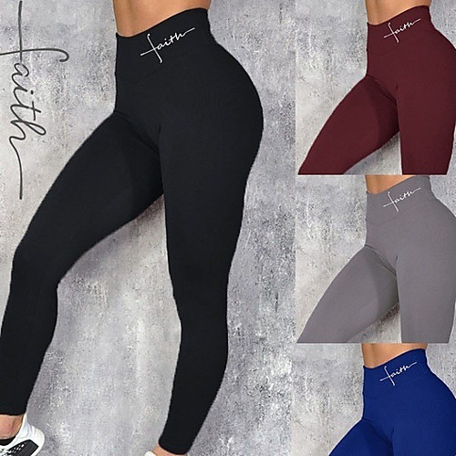 

Women's High Waist Yoga Pants Yoga Leggings Pants Tights Leggings Tummy Control Butt Lift Blue Gray Black Winter Sports Activewear Stretchy