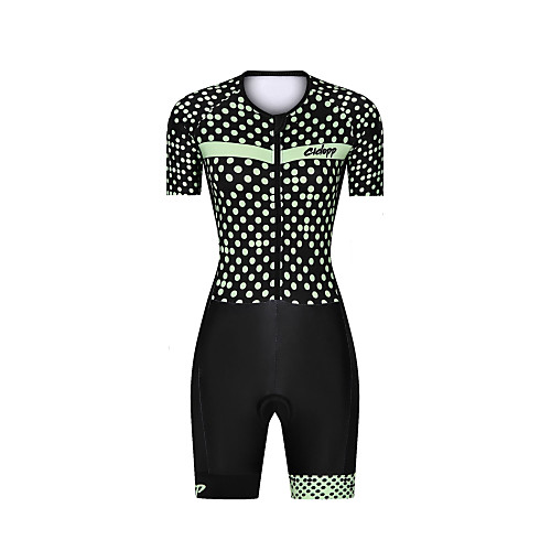 

Women's Men's Short Sleeve Triathlon Tri Suit Black Polka Dot Bike Breathable Quick Dry Sports Polka Dot Mountain Bike MTB Road Bike Cycling Clothing Apparel / Stretchy / Athletic