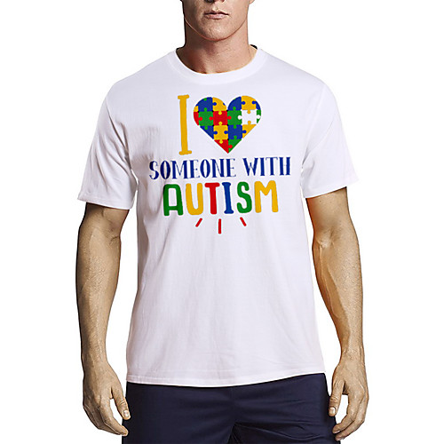 

Men's T shirt Other Prints Graphic Letter Print Short Sleeve Daily Tops Cotton Basic White Black Red