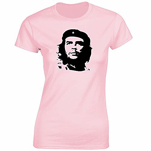 

women che guevara iconic image for women & teenagers fitted t-shirts tops - baby pink/m - 8/10