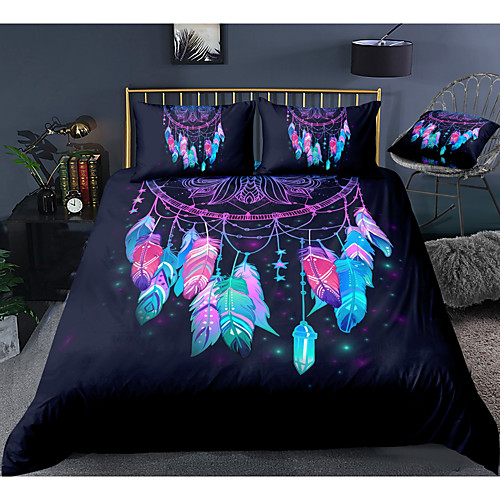 

Dreamcatcher Print 3-Piece Duvet Cover Set Hotel Bedding Sets Comforter Cover with Soft Lightweight Microfiber For Room Decoration(Include 1 Duvet Cover and 1or 2 Pillowcases)