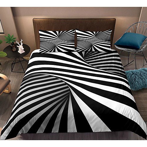 

3D Vortex 3-Piece Duvet Cover Set Hotel Bedding Sets Comforter Cover with Soft Lightweight Microfiber, Include 1 Duvet Cover, 2 Pillowcases for Double/Queen/King(1 Pillowcase for Twin/Single)