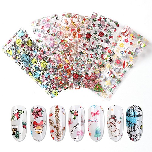 

3 Set Japanese New Nail Art Christmas Series Transfer Paper Snowflake Snowman Christmas Hat Nail Decals 10 Sheets/Set