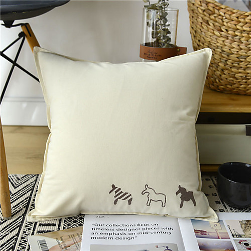 

Cotton Solid Colored Embroidered Pillow Case Cover Living Room Bedroom Sofa Cushion Cover Modern Sample Room Cushion Cover