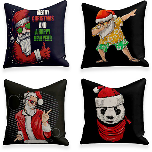 

Cushion Cover 4PC Linen Soft Decorative Square Throw Pillow Cover Cushion Case Pillowcase for Sofa Bedroom 45 x 45 cm (18 x 18 Inch) Superior Quality Machine Washable