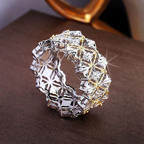 

Ring Geometrical Silver Brass Floral Theme Luxury Unique Design Trendy 1pc 6 7 8 9 10 / Women's