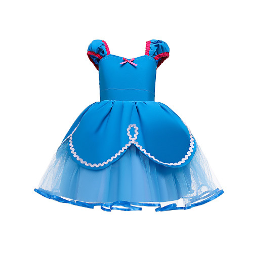 

Princess Flapper Dress Dress Party Costume Girls' Movie Cosplay Cosplay Costume Party Blue Dress Christmas Children's Day New Year Polyester Organza