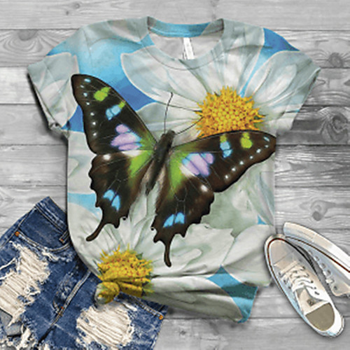 

Women's Plus Size Print Animal T shirt Shirt Large Size Round Neck Short Sleeve Tops Big Size