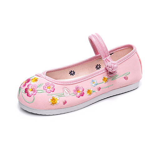

Girls' Flats Espadrilles Cotton Little Kids(4-7ys) Big Kids(7years ) Daily Walking Shoes White Red Pink Fall Spring