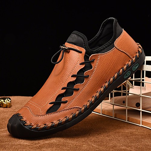 

Men's Loafers & Slip-Ons Vintage Daily Walking Shoes Faux Leather Non-slipping Wear Proof Light Brown Black Fall Winter