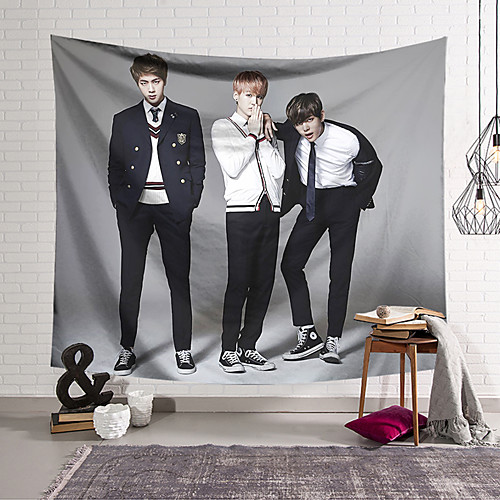 

BTS Wall Tapestry Art Decor Blanket Curtain Hanging Home Bedroom Living Room Decoration Polyester Handsome Star Celebrity