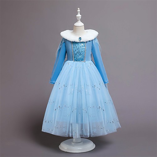 

Princess Flapper Dress Dress Party Costume Girls' Movie Cosplay Cosplay Costume Party Blue Dress Christmas Children's Day New Year Polyester Organza